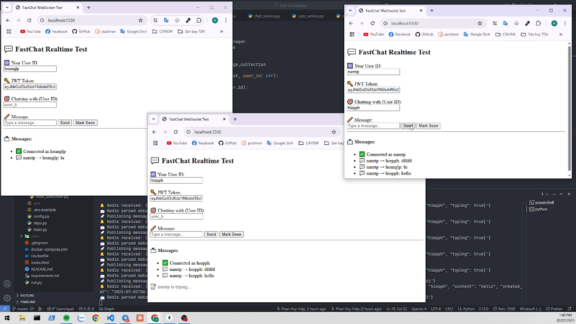 Real-time chat application